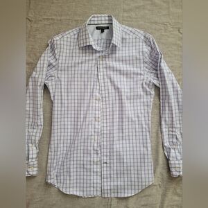 Banana Republic Men's Purple Checkered Dress Shirt
